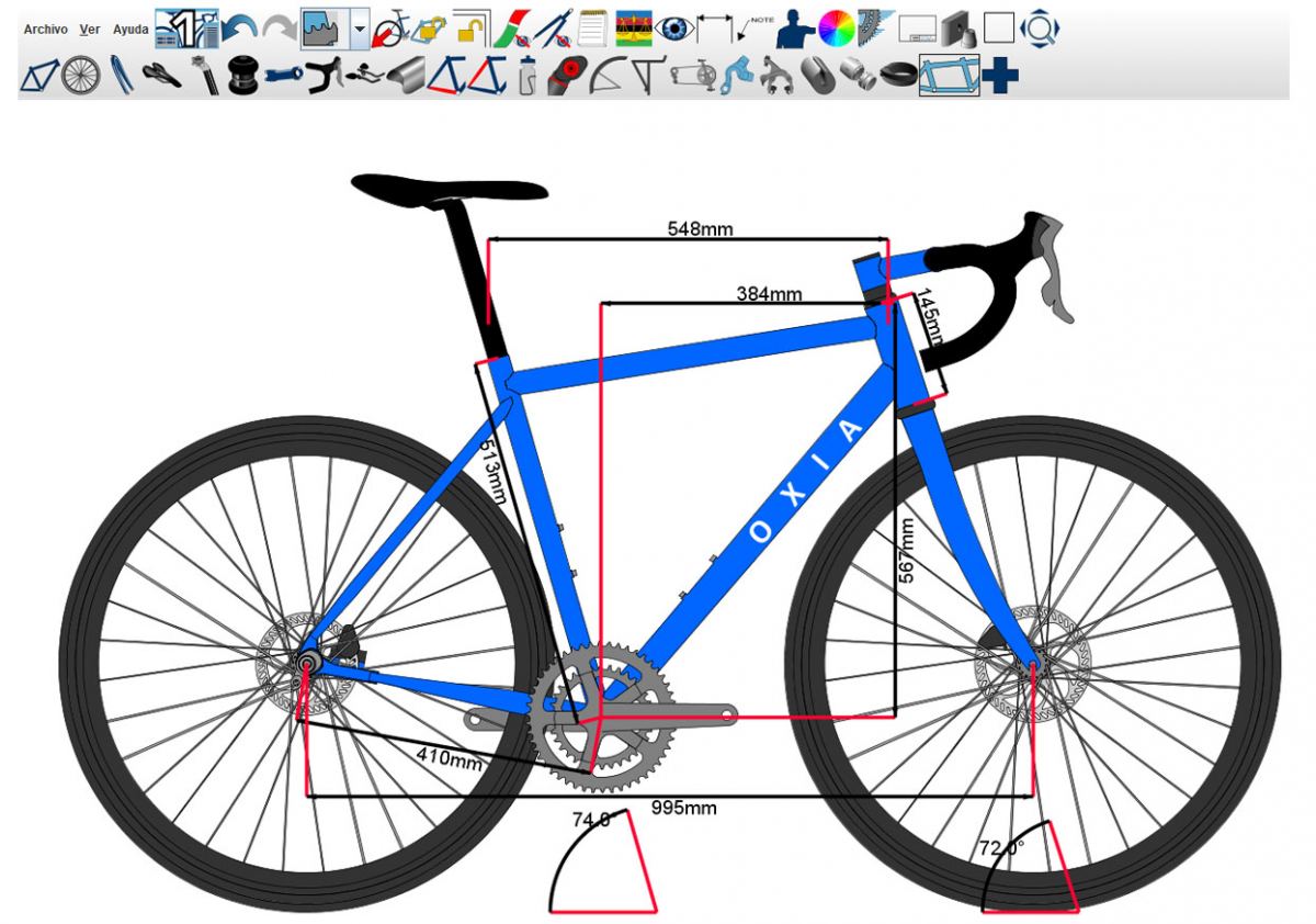 Diseño de la geometría de una bicicleta en BikeCAD