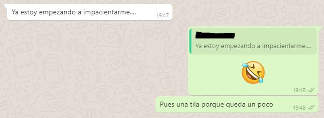 Conversación de WhatsApp con un cliente